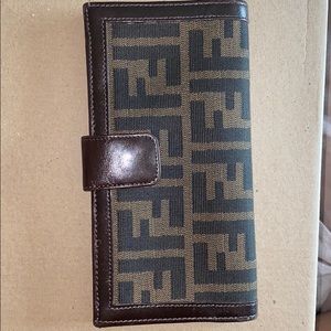 Authentic FENDI Classic Zucca Flap Wallet Designer